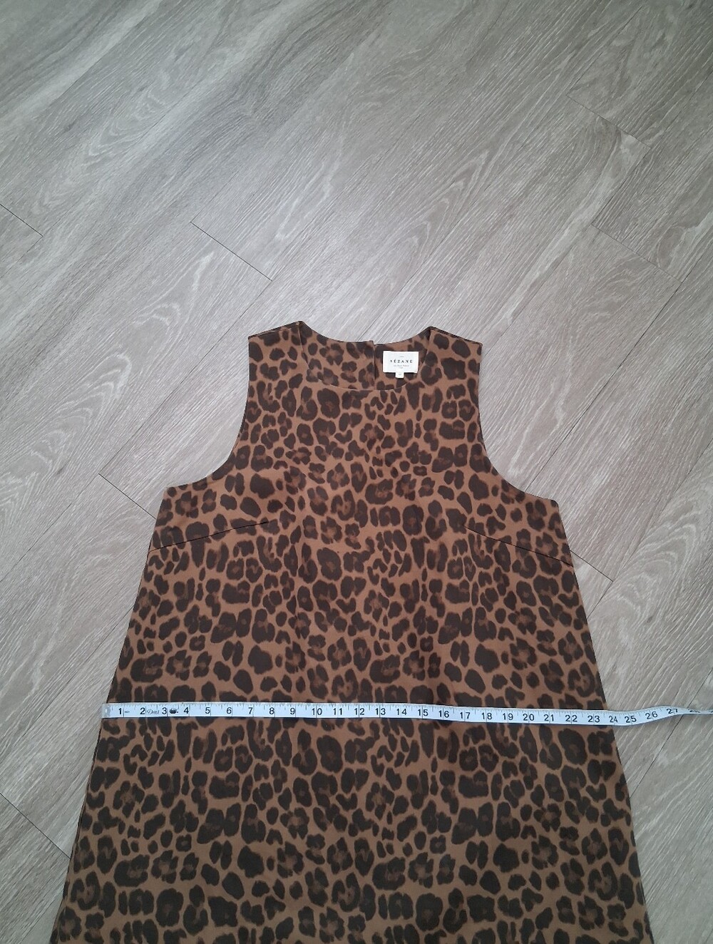 Sezane Nicia Dress Winter Leopard Caramel Organic Cotton - Picture 14 of 16